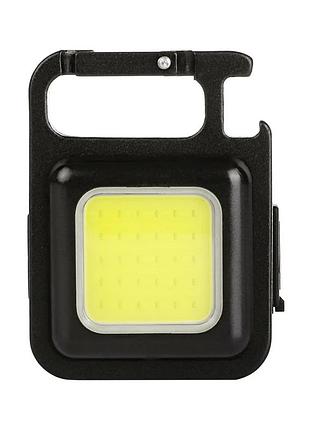 Ліхтарик брелок із карабіном і магнітом led cob, 500mah/ мініліхтарик акумуляторний/каманний ліхтарик