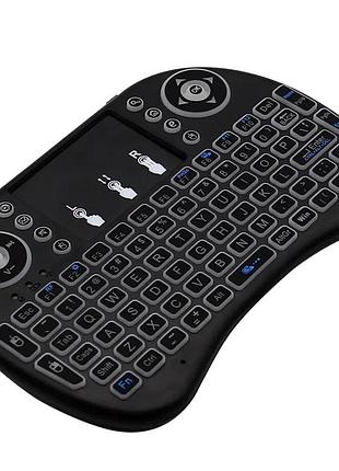 Беспроводная мини клавиатура с тачпадом для smart tv usb wi-fi черная