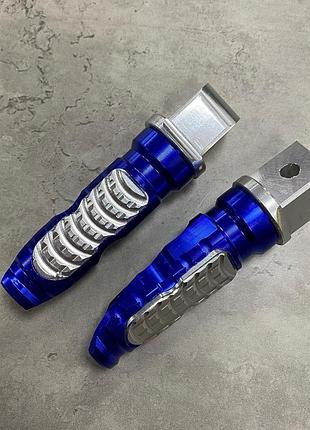 Подножки пассажирские универсальные cnc blue, подножки на мотоцикл, мотоподножки
