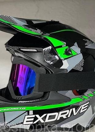 Шлем кросовий exdrive, шлем на мотоцикл, шолом ендуро, мотошлем ендуро