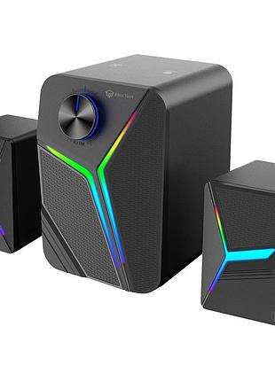 Колонки комп'ютерні meetion sp2111 bt5.0, aux, usb, rgb, чорні