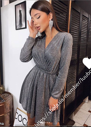 💜плаття святкове люрекс на запах💜42-44-46