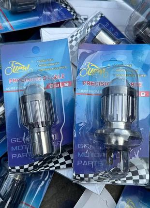 Led-лампочка в фару мотоцикла, led лінза в фару мотоцикла, скутера