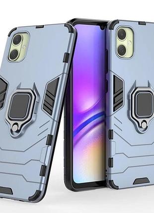 Чехол fiji ring для samsung galaxy a05 (a055) бронированный бампер с кольцом подставкой темно-синий