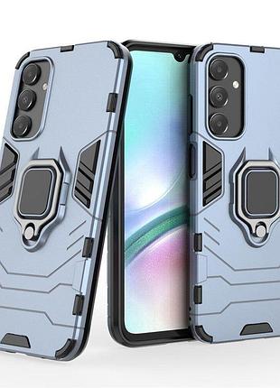 Чехол fiji ring для samsung galaxy a15 4g / a15 5g бронированный бампер с кольцом подставкой темно-синий