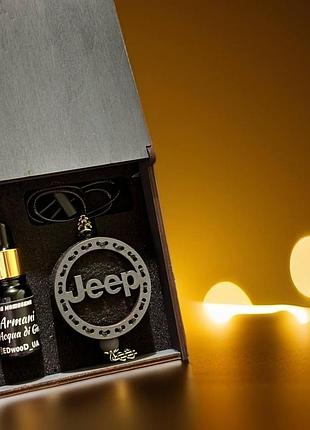 Ароматизатор в машину с логотипом jeep ( джип ) antonio banderas «blue seduction»