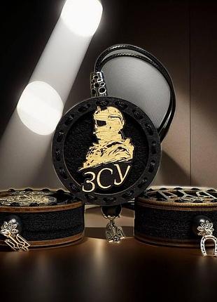 Деревяный ароматизатор з логотипом герб+зсу armani «acqua di gio»