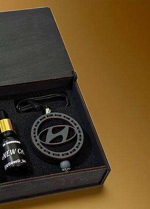 Ароматизатор в машину с логотипом hyundai (хюндай) комплект из дерева chanel«allure homme sport»