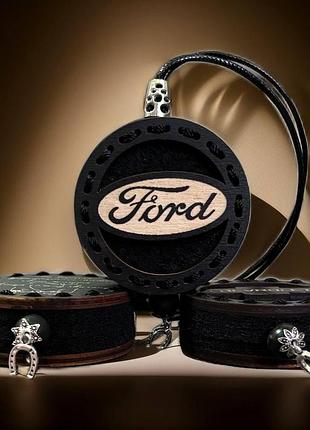 Деревянный ароматизатор с логотипом ford (форд) гравированый