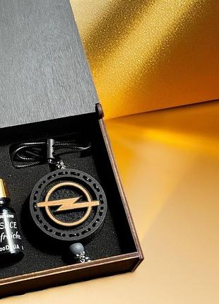 Ароматизатор у машину з логотипом opel (опель) комплект із дерева p. rabanne-«1 million»