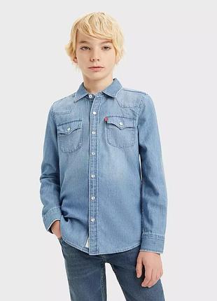Сорочка джинсова дитяча levi's блакитний (6866 pvu blue2 (164 (14a))