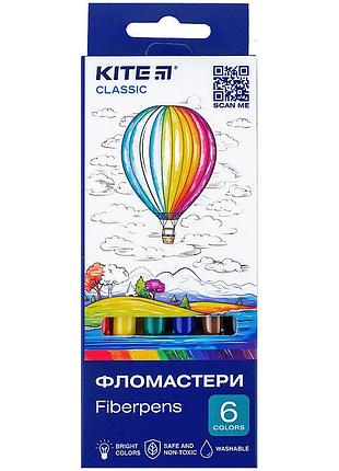 Фломастери kite classic 6 кольорів k-446