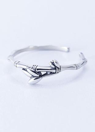 Серебряное кольцо с веточкой, р. 15-16