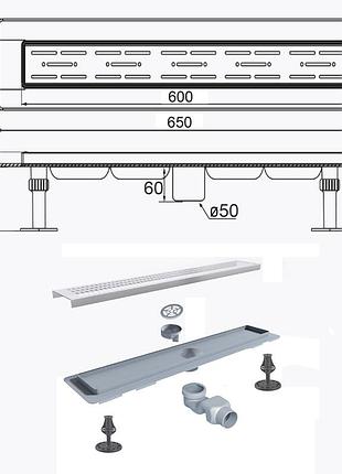 Трап линейный душевой tillo tm009-60 60см
