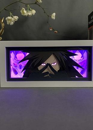 Багатошаровий нічник лампа аніме naruto світильник uchiha madara мадара учіха наруто rgb