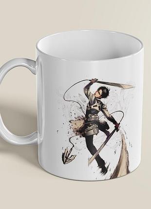 Керамическая чашка атака титанов (attack on titan) - леви аккерман, 330 мл