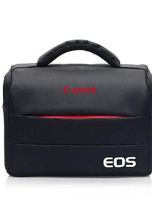 Сумка для фотоаппарата canon eos противоударная с ремнем черный с красным ( код: ibf030br12 )