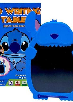 Планшет для рисования "stitch" цветной, стилус, блокировка экрана, стирание, в коробке (синий)