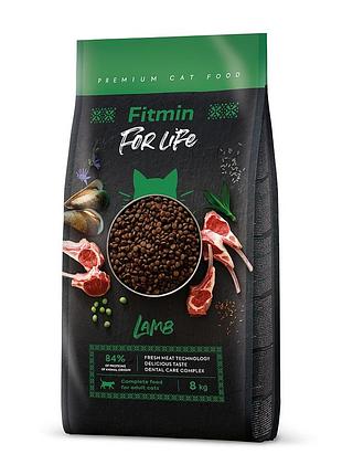 Корм для котів fitmin cat for life adult lamb 8кг
