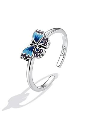 Серебряное кольцо "бабочка"