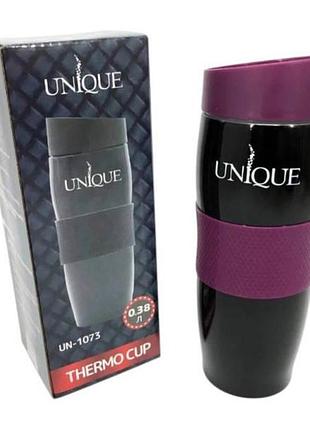 Термокружка 0.38л unique un-1073 черная с фиолетовым top shop ua_