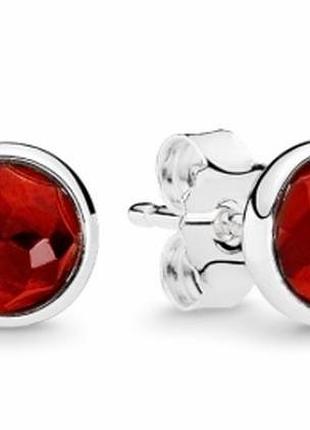 Серебряные серьги красное сияние