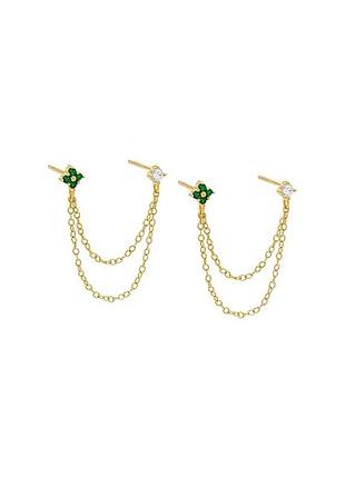 Серебряные серьги в позолоте 076-10081