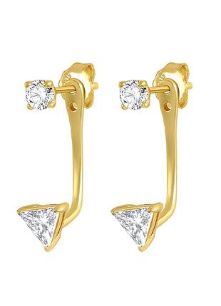 Серебряные серьги в позолоте 076-10065