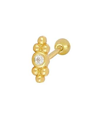 Серебряная серьга в позолоте 076-10148