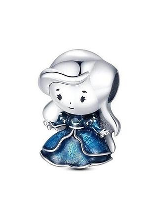 Серебряный шарм (бусина) на браслет или цепочку принцесса