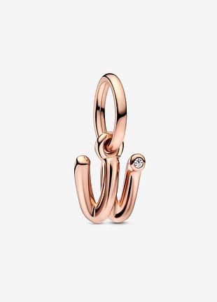 Серебряный шарм pandora "буква w"