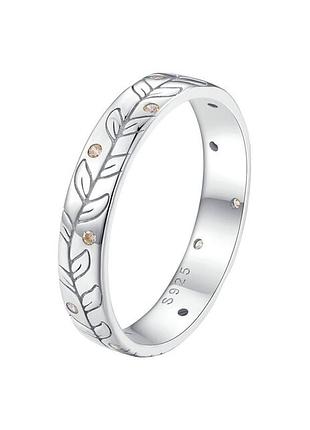 Серебряное кольцо листья 077-11167