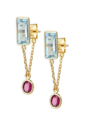Серебряные серьги в позолоте 076-10032