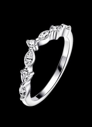 Серебряное кольцо тиара 52