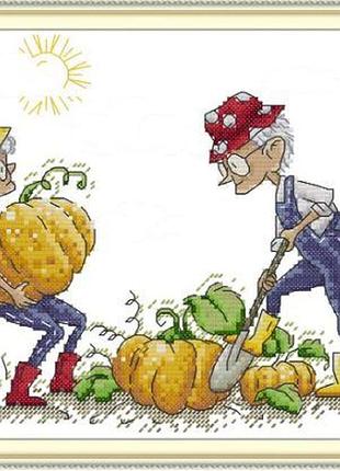 Набір для вишивання за нанесеною на канву схемою «harvest». aida 14ct printed , 29*21 см