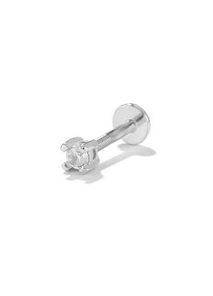 Серебряная серьга с камушком 076-10143