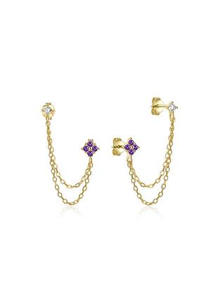 Серебряные серьги в позолоте 076-10108