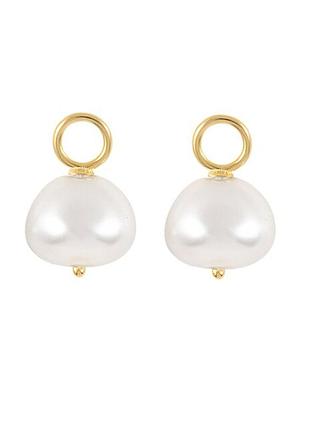 Серебряные кулоны для сережек в позолоте 076-10308