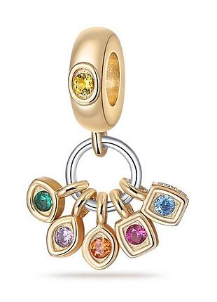 Серебряный шарм (бусина) на браслет или цепочку камни бесконечности