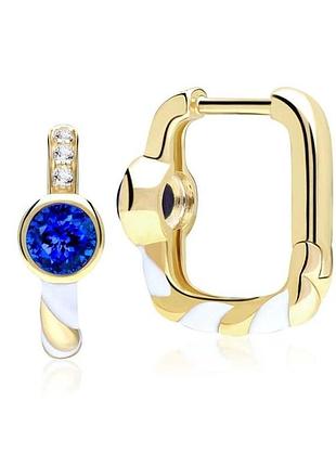 Серебряные серьги в позолоте 076-10033