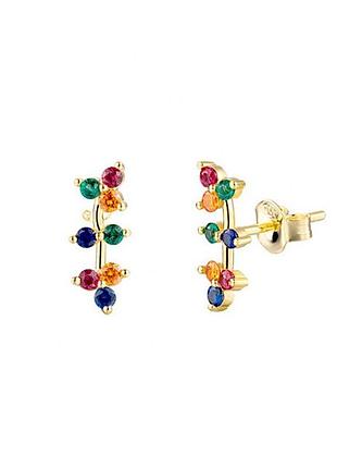Серебряные серьги в позолоте 076-10335