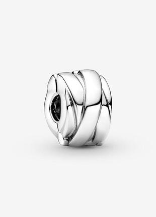 Срібна намистина пандора "polished ribbons clip"