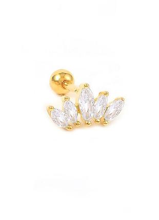 Серебряная серьга в позолоте 076-10086