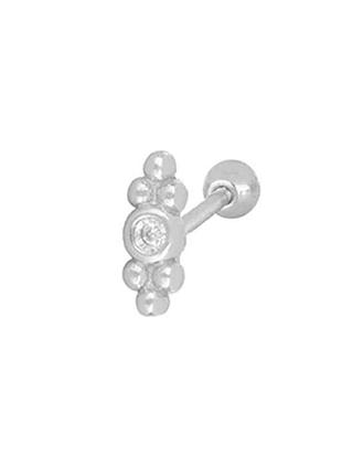 Серебряная серьга с камушком 076-10239