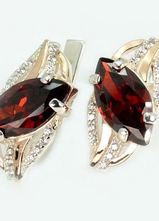 Серебряные серьги с золотыми пластинами