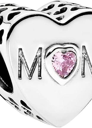 Серебряный шарм пандора пандора "мама" 791881pcz