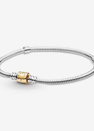 Серебряный браслет pandora с застежкой в позолоте 599347c00 19