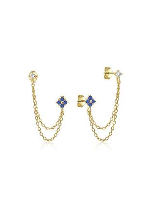 Серебряные серьги в позолоте 076-10105