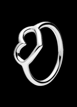 Серебряное кольцо с открытым сердцем 56