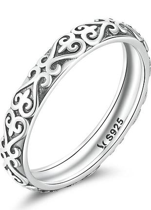 Серебряное кольцо с узором